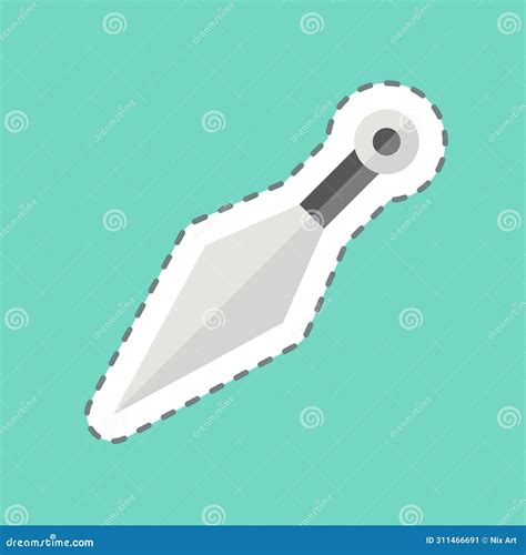 Sticker Line Cut Kunai Related To Japan Symbol Stock Illustration