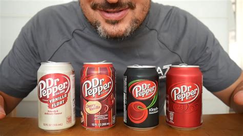 Asmr Drinking Sounds Dr Pepper Taste Test 4 Flavors Youtube