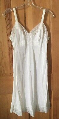 Nos Vtg Komar Silky White Nylon Lace Lingerie Full Slip Nwt Ebay