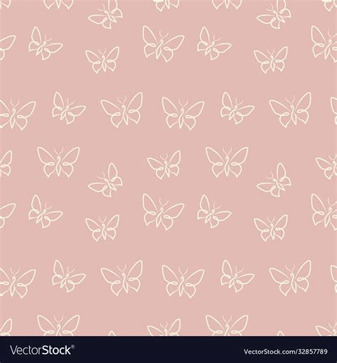 Butterfly Pattern With Nude Background Royalty Free Vector