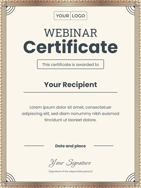 Free Webinar Certificate Templates Virtualbadge Io