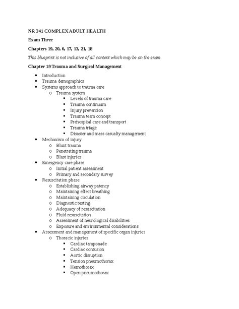 Exam Nr Complex Adult Health Nr Complex Adult Health Exam