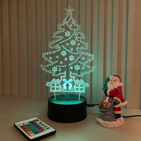 Luminária Abajur Decoração De Mesa Em Acrílico 3d Led 16 Cores