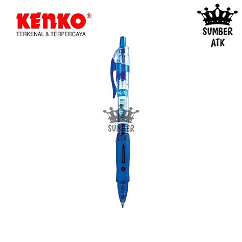 Jual GEL PEN K 1 K1 KENKO Retractable Hitam Biru Merah Pink