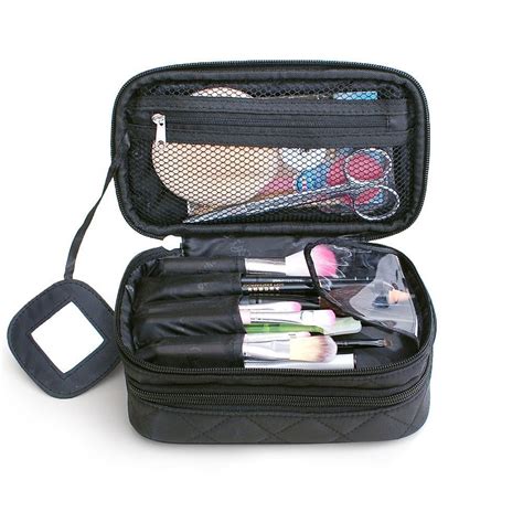 Monstina Cosmetics Bagdouble Layer Makeup Bag With Mirror Brush Bags