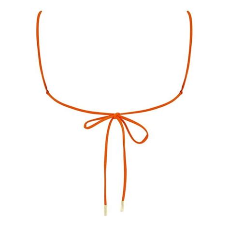 SAINT LAURENT Chain Triangle Bikini Top Women Orange Flannels