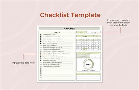 Free Checklist Template - Download in Excel, Google Sheets | Template.net