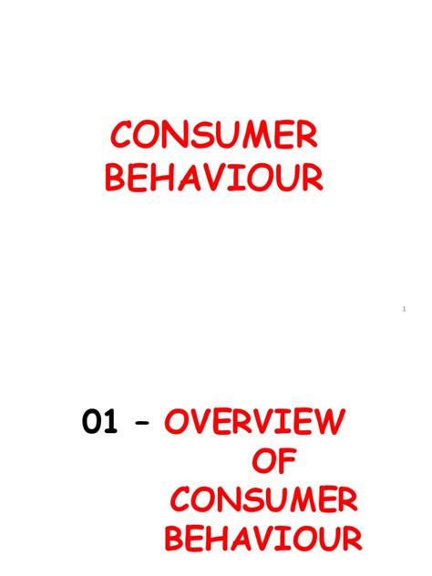 PDF 01 Overview Of Consumer Behaviour DOKUMEN TIPS