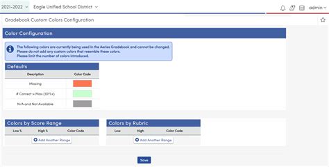 Gradebook Custom Colors : Aeries Software