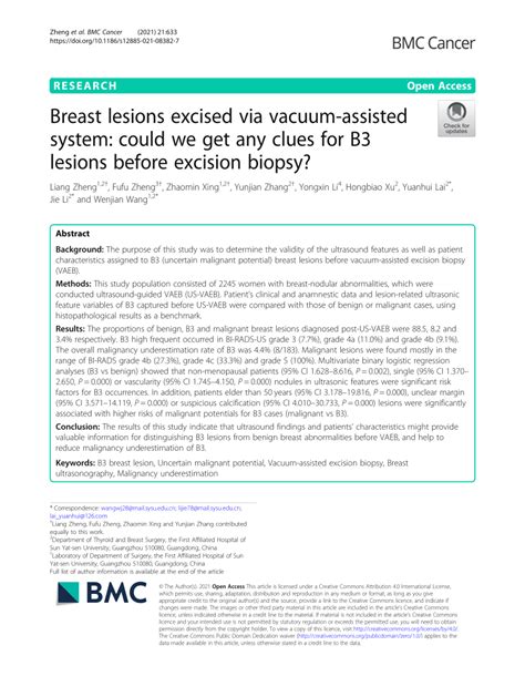 PDF Breast Lesions Excised Via Vacuum Assisted System Could We Get