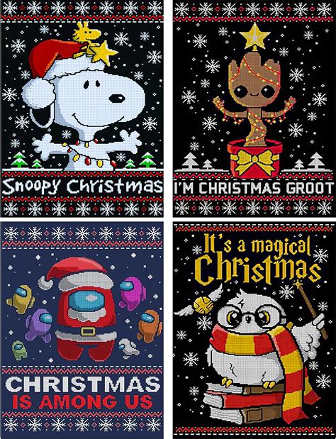 Ricuved Pcs Christmas Diamond Painting Cartoon Kits D Diamond