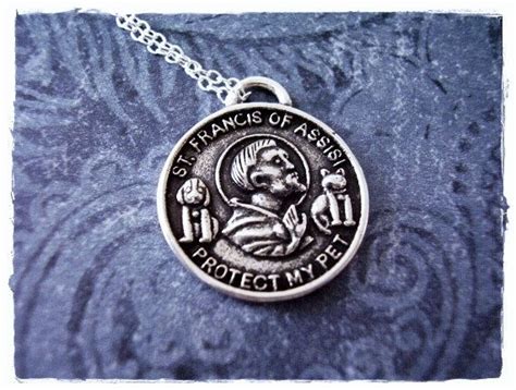 Silver St Francis Of Assisi Necklace Sterling Silver St Francis Of Assisi Charm On A Delicate