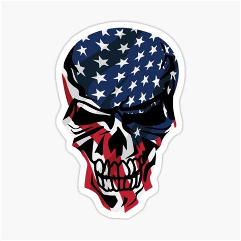 "American Flag Skull " Sticker for Sale by kanugi | Redbubble