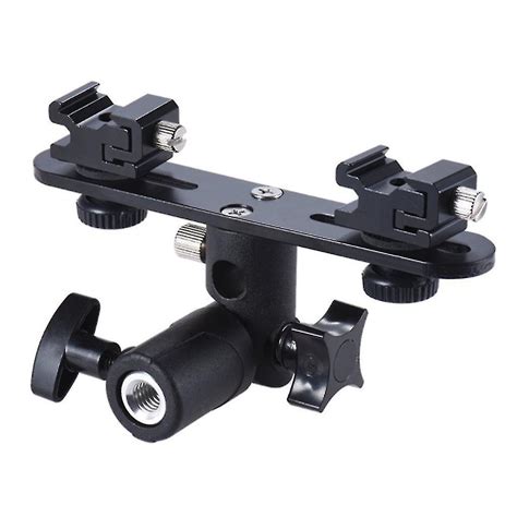 Dual Flash Bracket Hot Shoe Mount Speedlight Stand Umbrella Holder Flash Filllight Bracket For