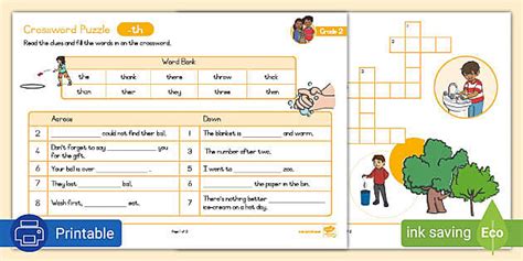 Grade 2 Phonics Crossword Puzzle Th Teacher Made Twinkl