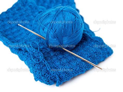 Blue Yarn Ball And Crochet Hook Stock Photo Karissaa