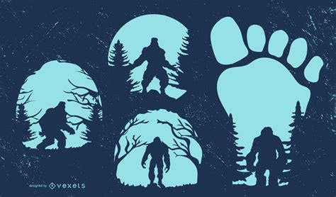 Bigfoot Silhouette Design Collection Bigfoot Illustration Bigfoot