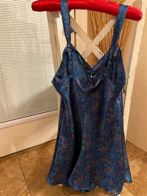 Cacique Vintage Satin Feel Lingerie Pajama Night Gown Gem