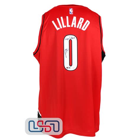 Damian Lillard Signed Logo Lillard Blazers Red Swingman Jordan Jersey Jsa Auth Usa Sports