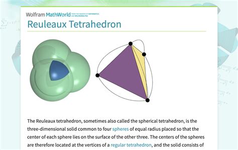 Reuleaux Tetrahedron From Wolfram Mathworld