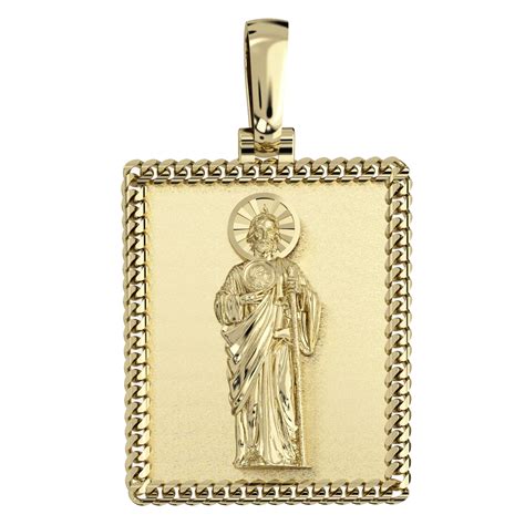 14k San Judas Solid Gold Medal - Grimal Jewelry