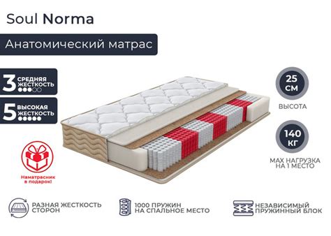 Матрас Мир Матрасов Soul Norma/Соул Норма, Независимые пружины, 180 ...