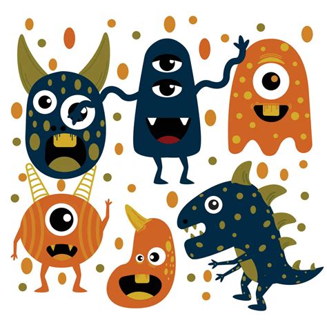 Vector Hand Drawn Cute Monster Doodle Vector 20674367 Vector Art At Vecteezy