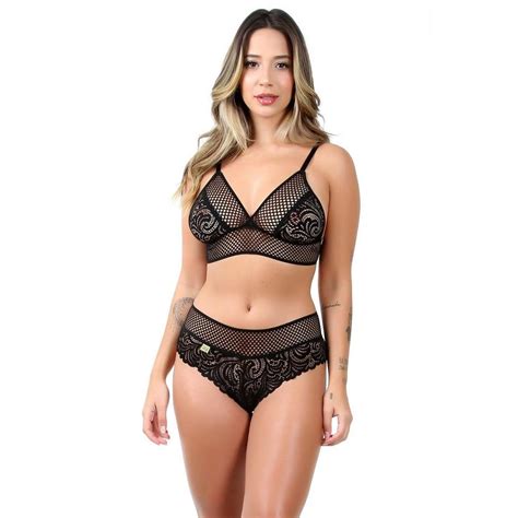 Conjunto Lingerie Calcinha E Sutia Beatriz C Renda Luxo Sensual Shopee Brasil