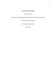 Sex Gender And Sexuality Paper Psy Docx Sex Gender And Sexuality Antonio Buttitta