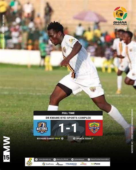 Nations FC score late to deny Hearts of Oak - Ghana Football Association