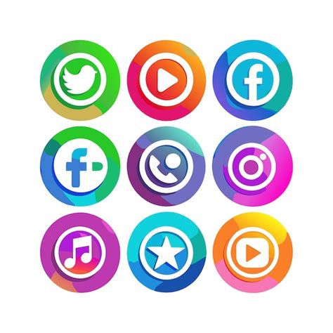 Premium Vector Social Media Icon Set Collection Vector Illustration