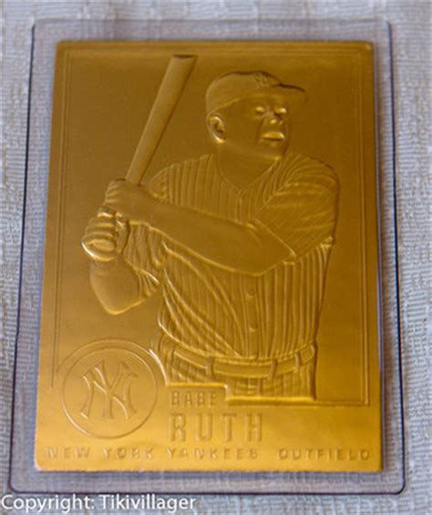Babe Ruth New York Yankees Outfield Gold Plated Baseball Card In Sealed
