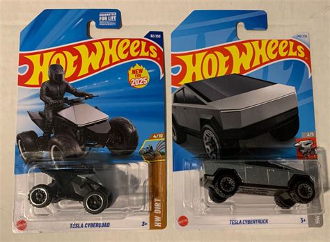 Hot Wheels Tesla Cybertruck Hw Rolling Metal Tesla Cyberquad Lot New