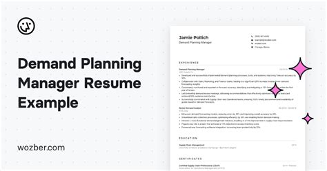 Demand Planning Manager Resume Example