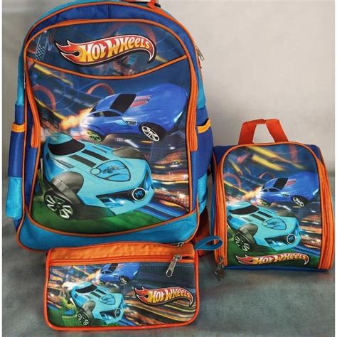 KIT MOCHILA COSTAS GRANDE HOT WHEELS 41CMM Shopee Brasil