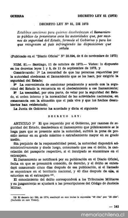 Recopilaci N De Decretos Leyes Dictados Por La Junta Militar Exilio