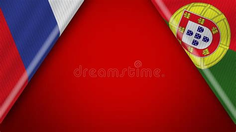 Portugiesische Und Russische Flags Ndash D Illustrationen Stock