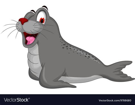 Cute seal cartoon Royalty Free Vector Image - VectorStock