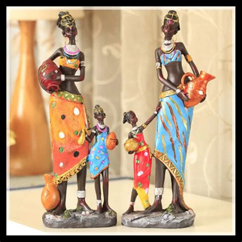 ElimElim Set Of 4 New Africa Figurines Resin Model Kit Unique Home