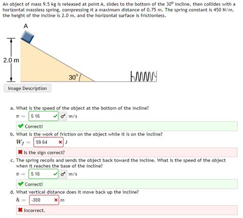Solved An object of mass 9.5 kg is released at point A, | Chegg.com