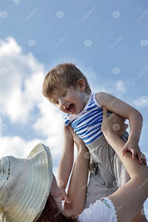 throw  child stock image image  color playful bonding