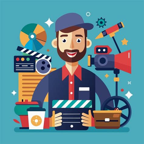 Producer Vector Illustration Flat Style Media Production Professional