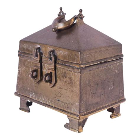 Antique Anglo Raj Brass Jewelry Box Chairish Brass Jewelry Jewelry
