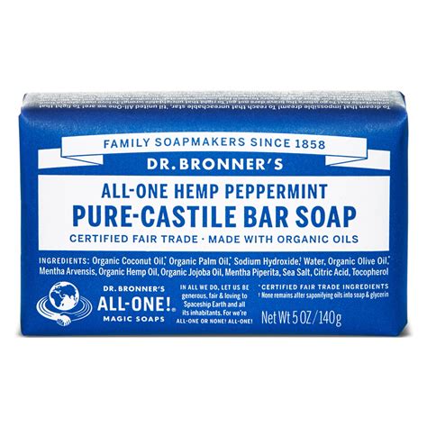 Dr Bronners Organic Peppermint Bar Soap 140 G