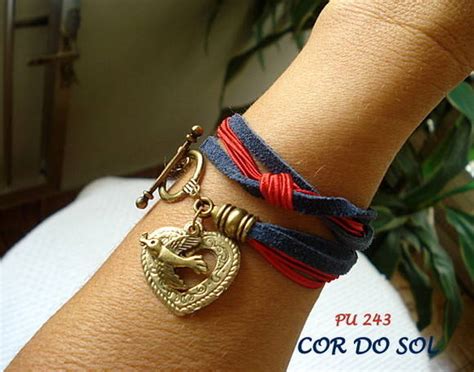 Pulseira Navy Camurça PU 243 Elo7 Produtos Especiais