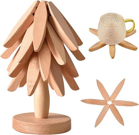 Wooden Trivets For Hot Dishes Tree Shape Trivet Set Wooden Trivets Stand Trivets For Hot