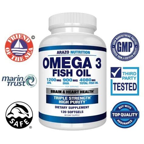 Arazo Nutrition Wild Caught Omega Fish Oil Soft Gels Mg