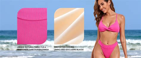 Amazon Zaful Lace Up Bikini For Women Criss Cross Back Bikini Sets With Texture Two Piece