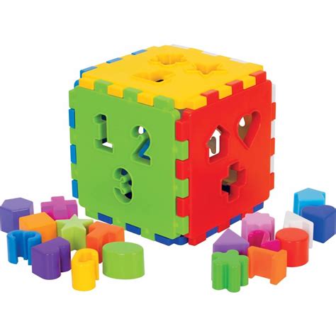 Cubo Didático Colorido Brinquedo Blocos Encaixar Merco Toys R 32 90