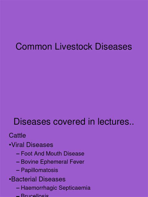 Livestock Diseases Pdf Infection Microbiology